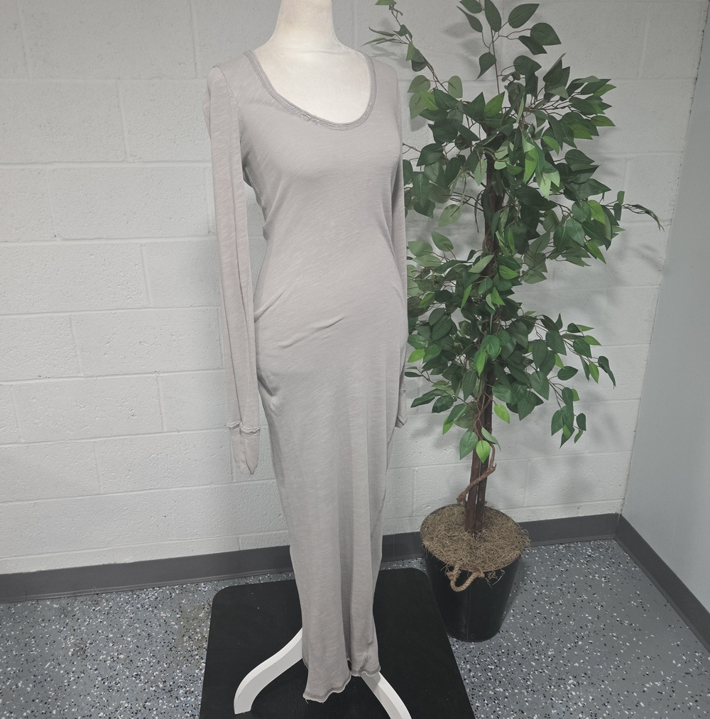 Go.Make.Noise Boutique Cotton Bodycon Long Sleeve Maxi Dress Gray Medium USA